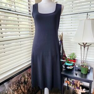 Connected Apparel Black Sheath Midi Dress